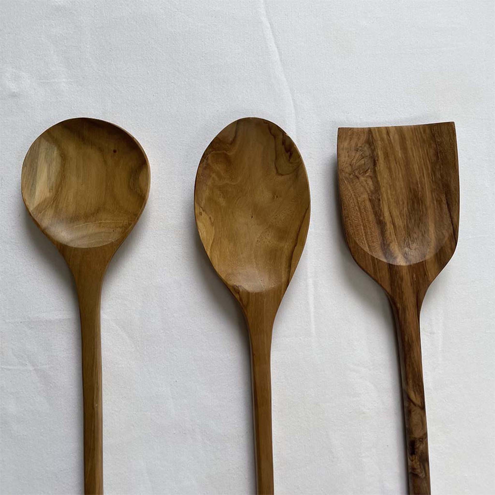 Kasih Co-op - Wholesale Kitchen Utensil Set - 3-Piece Teak Wood Kitchen Utensils - Spoons and Spatula12