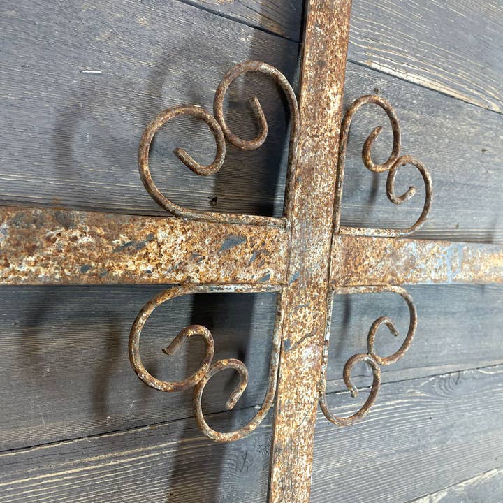 My Amigos Imports - Wholesale Wall Cross - Solera Iron Wall Cross-WH-Distressed Metal-26x34-Solera-$24