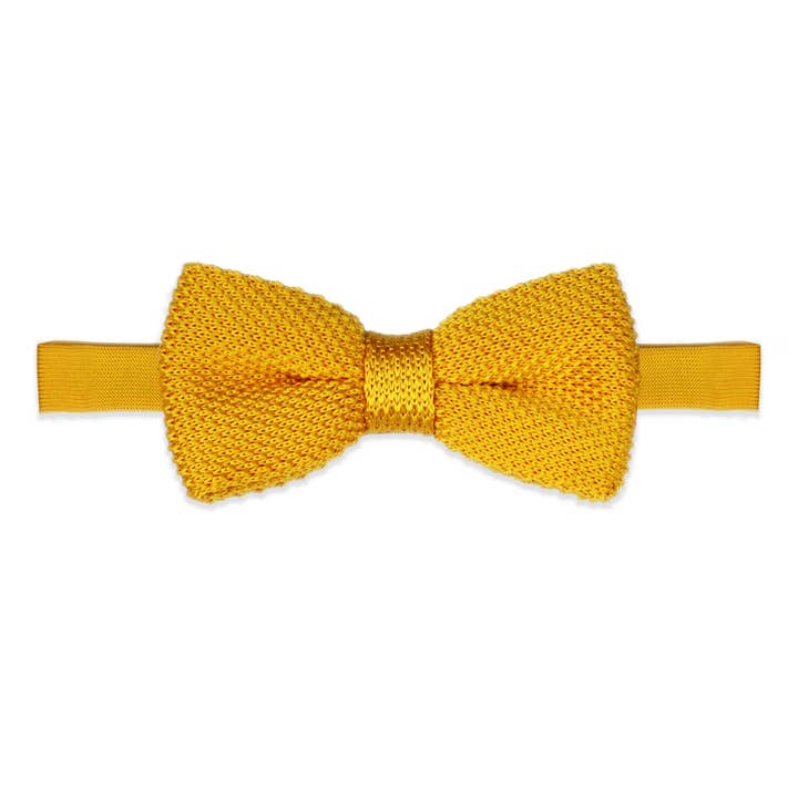 Children's Knitted Bow Tie - Mustard Yellow for wholesale by THE GENTS LAB