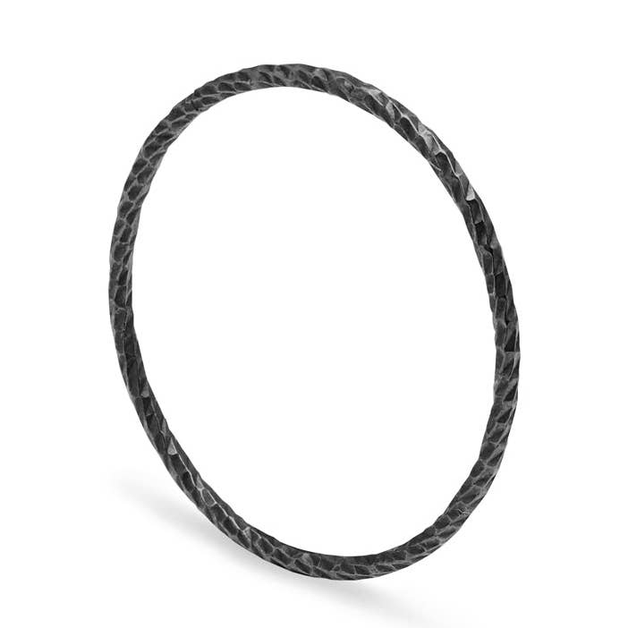 Ultra Skinny Faceted Stacking Ring - Oxidised Silver for wholesale by Myia Bonner