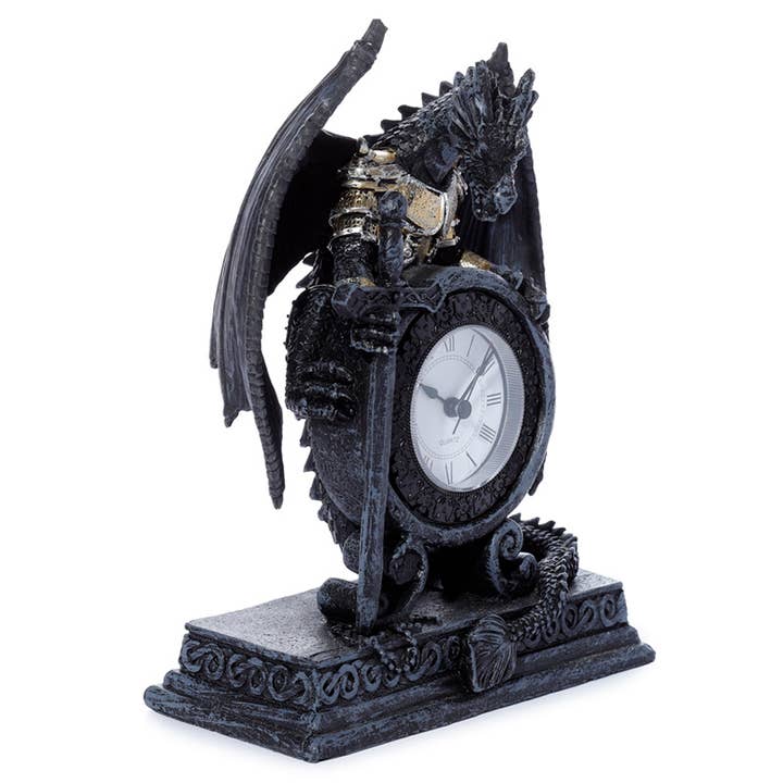 Puckator Ltd – wholesale Mantel clock – Dragon in Armour Mantle Clock3