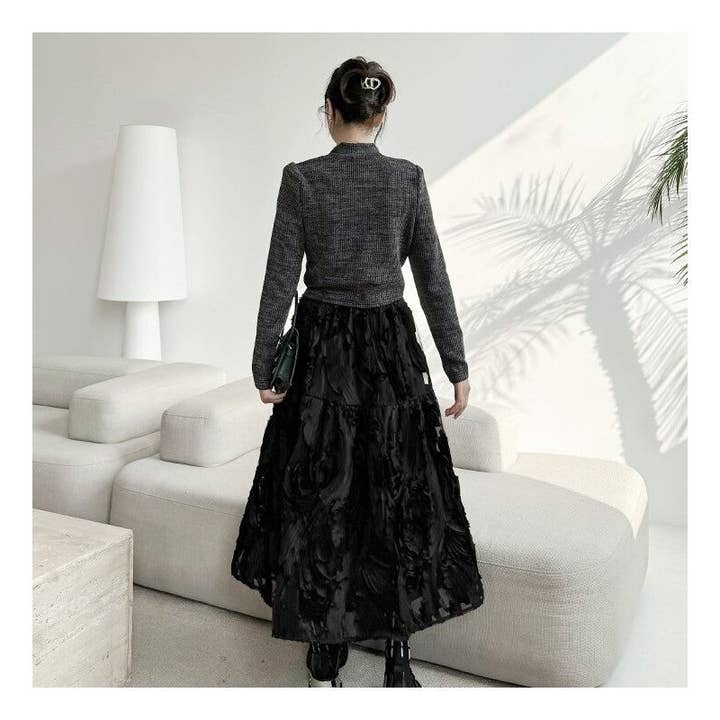 Sheer Trend - Wholesale Skirt - Women's - 3D Pattern Mesh Skirt6