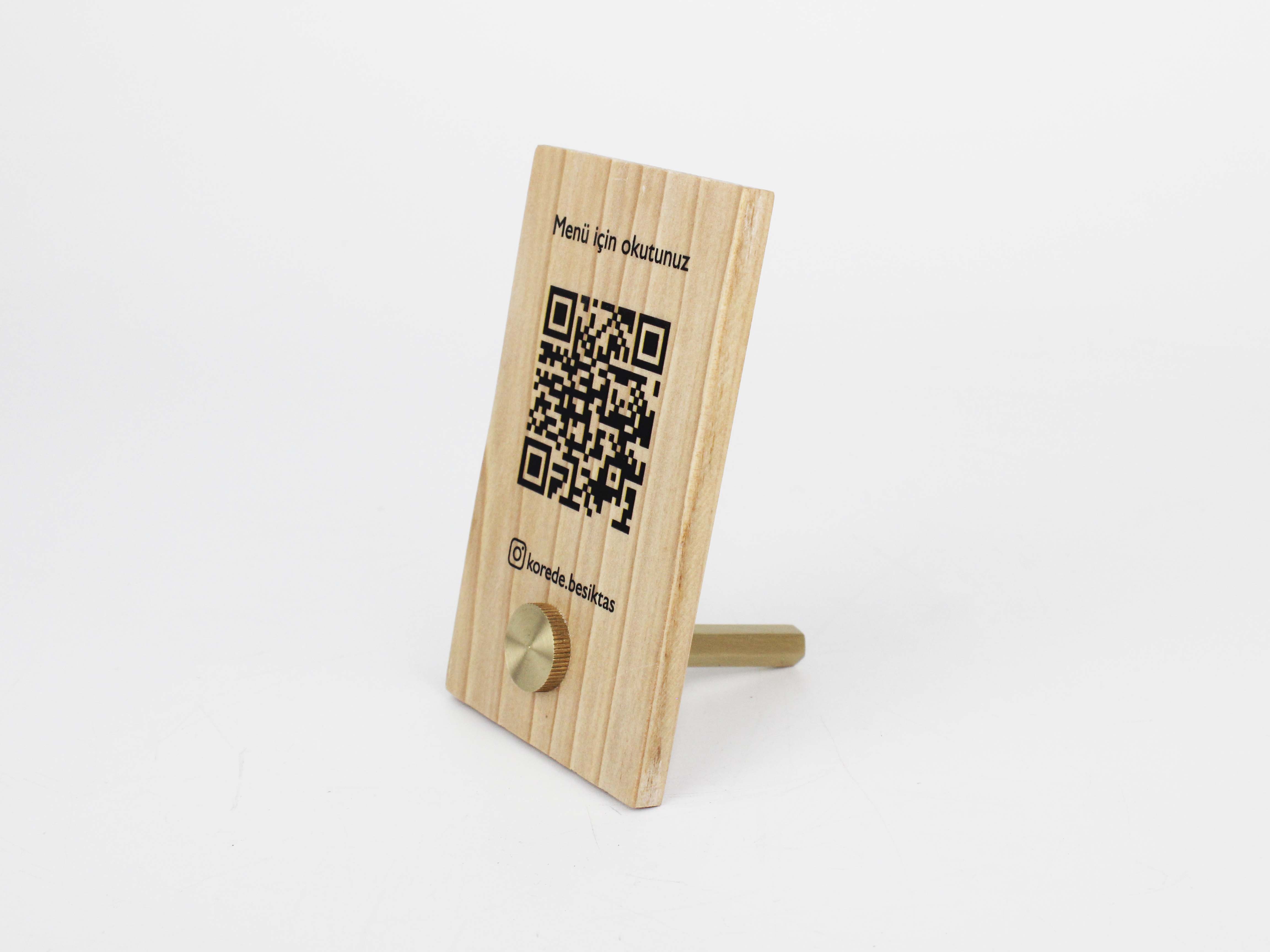 OtimSan - Wholesale Retailer Display Stand/Case - Wooden QR Code Menu Stand5