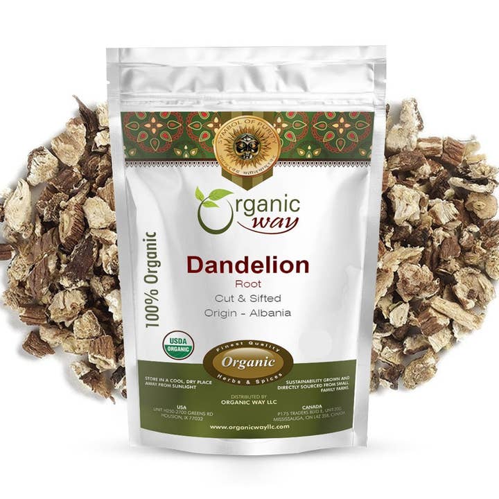 Dandelion Root (Taraxacum officinale) Cut & Sifted - Herbal Tea | European Wild-Harvest | USDA & Kosher Certified | Vegan, Non-GMO & Gluten Free | 100% Raw from Albania for wholesale by Organic Way LLC