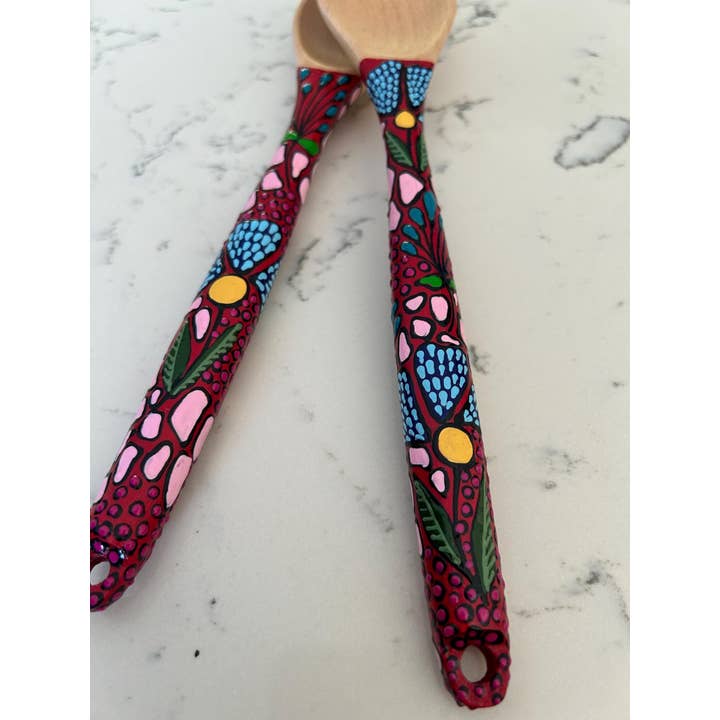 Oh The Places We Go Shop - Wholesale Serving utensil - Rich Burgundy Salad Server Spoons1