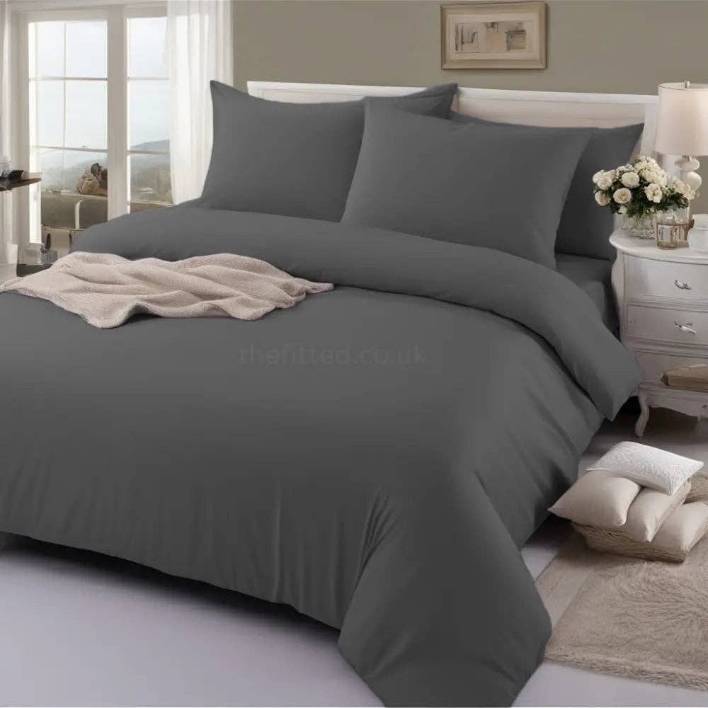 The Fitted Sheets – wholesale Bedding set – Charcoal Mfiber Duvet Cover Set with Matching Pillowcase3