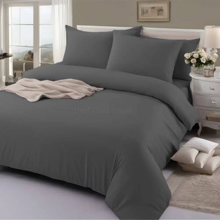 The Fitted Sheets – wholesale Bedding set – Charcoal Mfiber Duvet Cover Set with Matching Pillowcase3