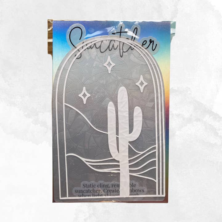 Saguaro Cactus Static Cling Window Suncatcher for wholesale by The Cornflower