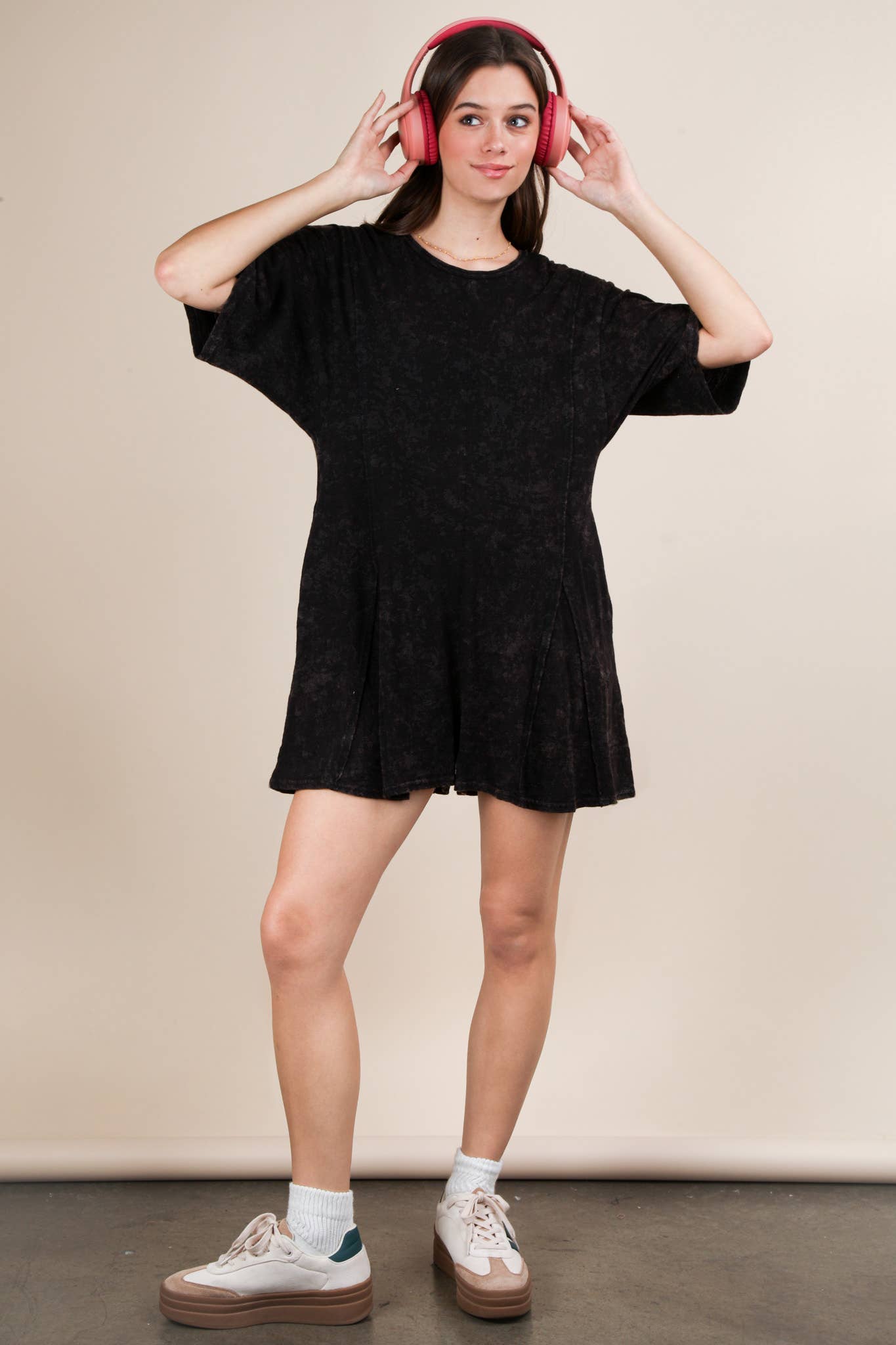 VERY J - Wholesale Romper - Women's - NP70727-Mineral Washed Oversized Knit Comfy Romper28