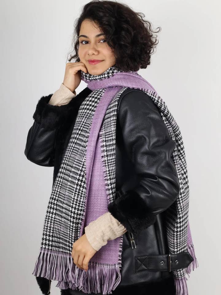 Uldternet dobbeltsidet tørklæde for engroshandel hos Meyran