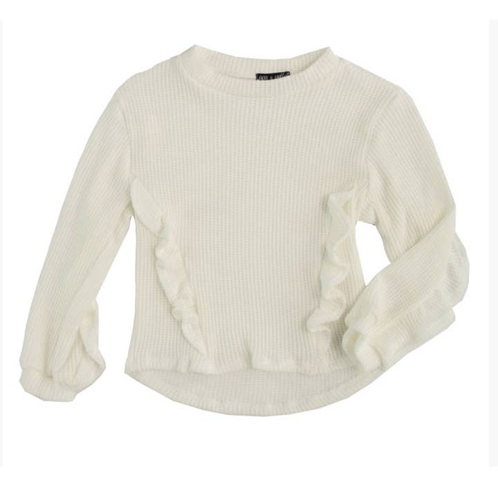 Waffle Ruffle Top (stor pige) for engroshandel hos Ava & Yelly