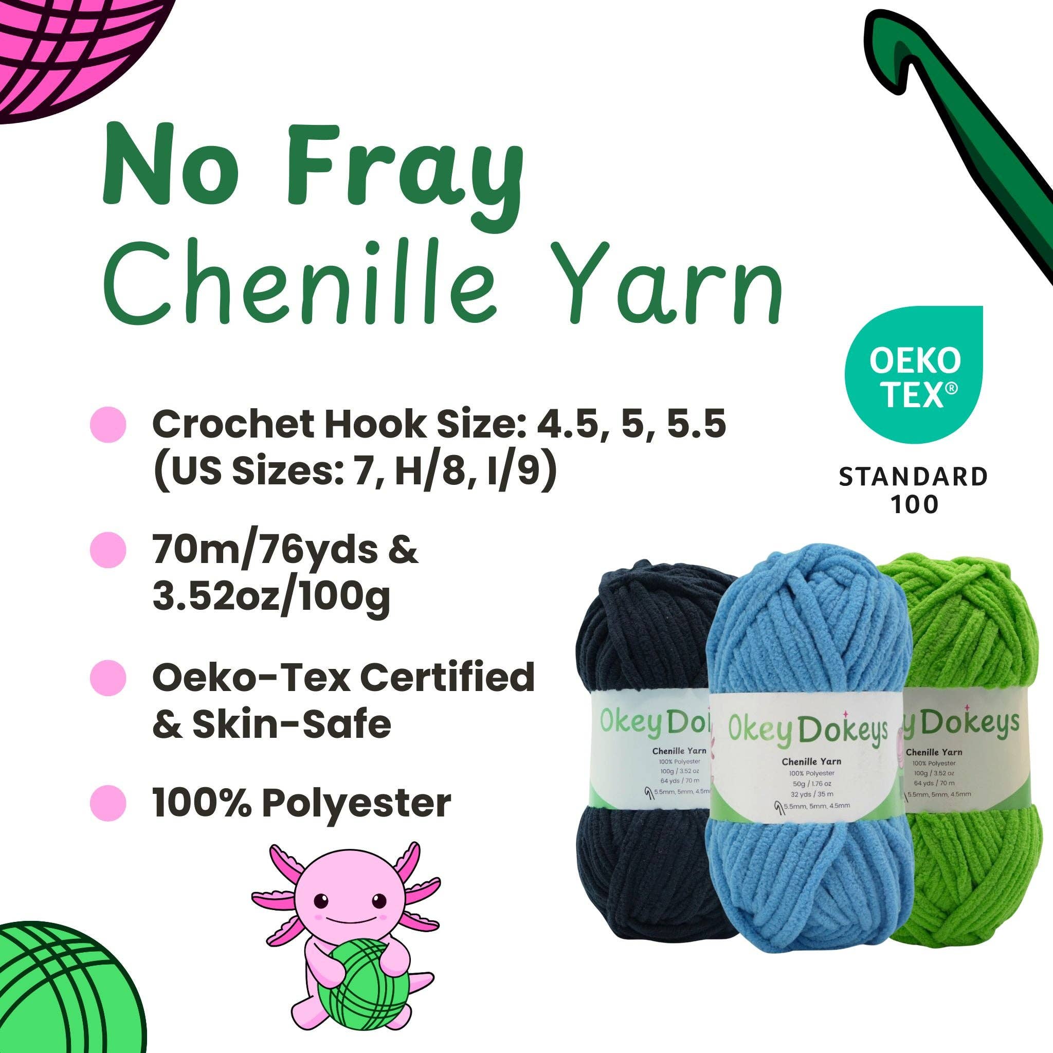 Okey Dokeys - Vente Fils à tricoter - Fil chenille - #6 Super épais - Écheveaux de 100g137