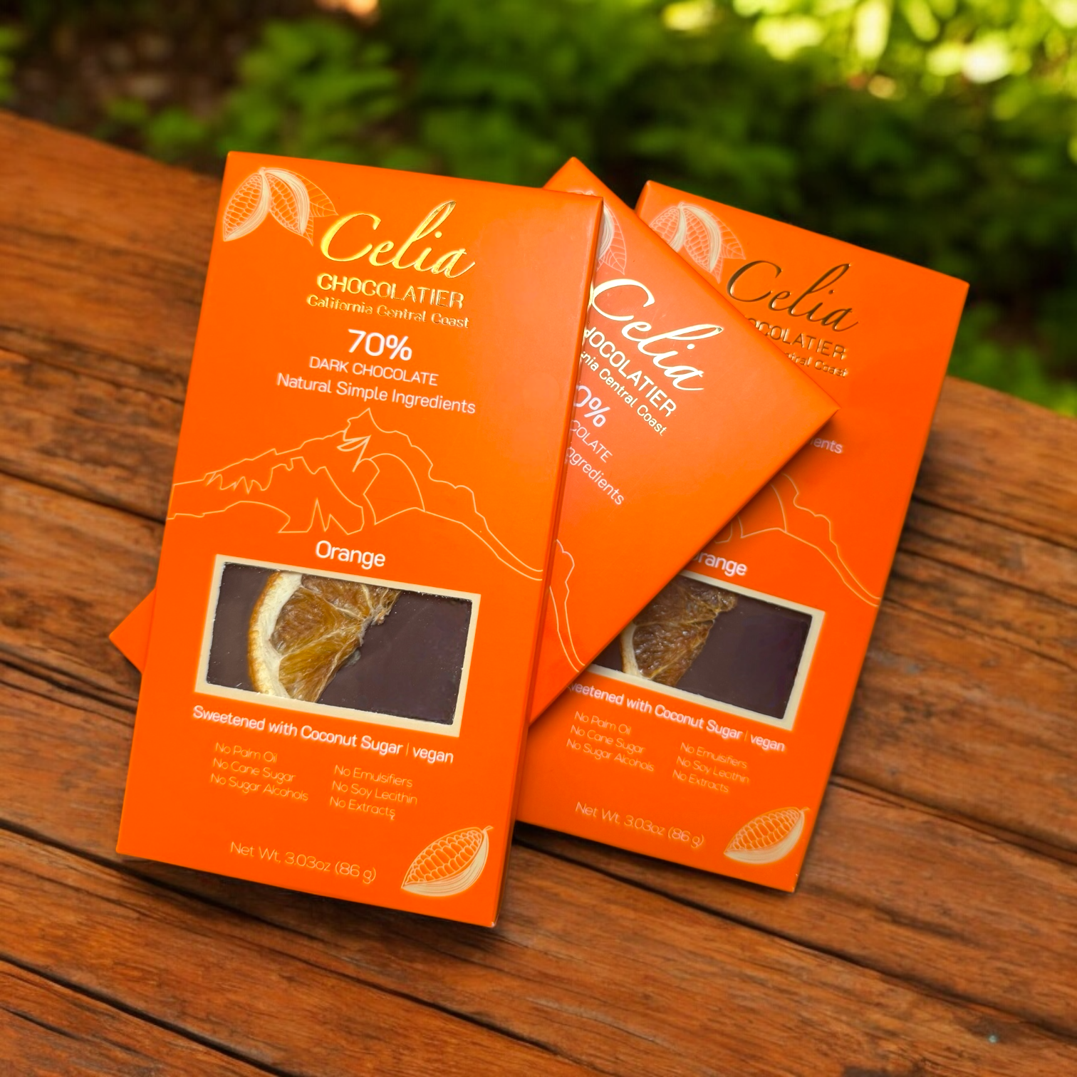CELIA CHOCOLATIER - Wholesale Chocolate Bar - 70% Dark Chocolate Orange Bar| Coconut Sugar | Ecuador Beans3