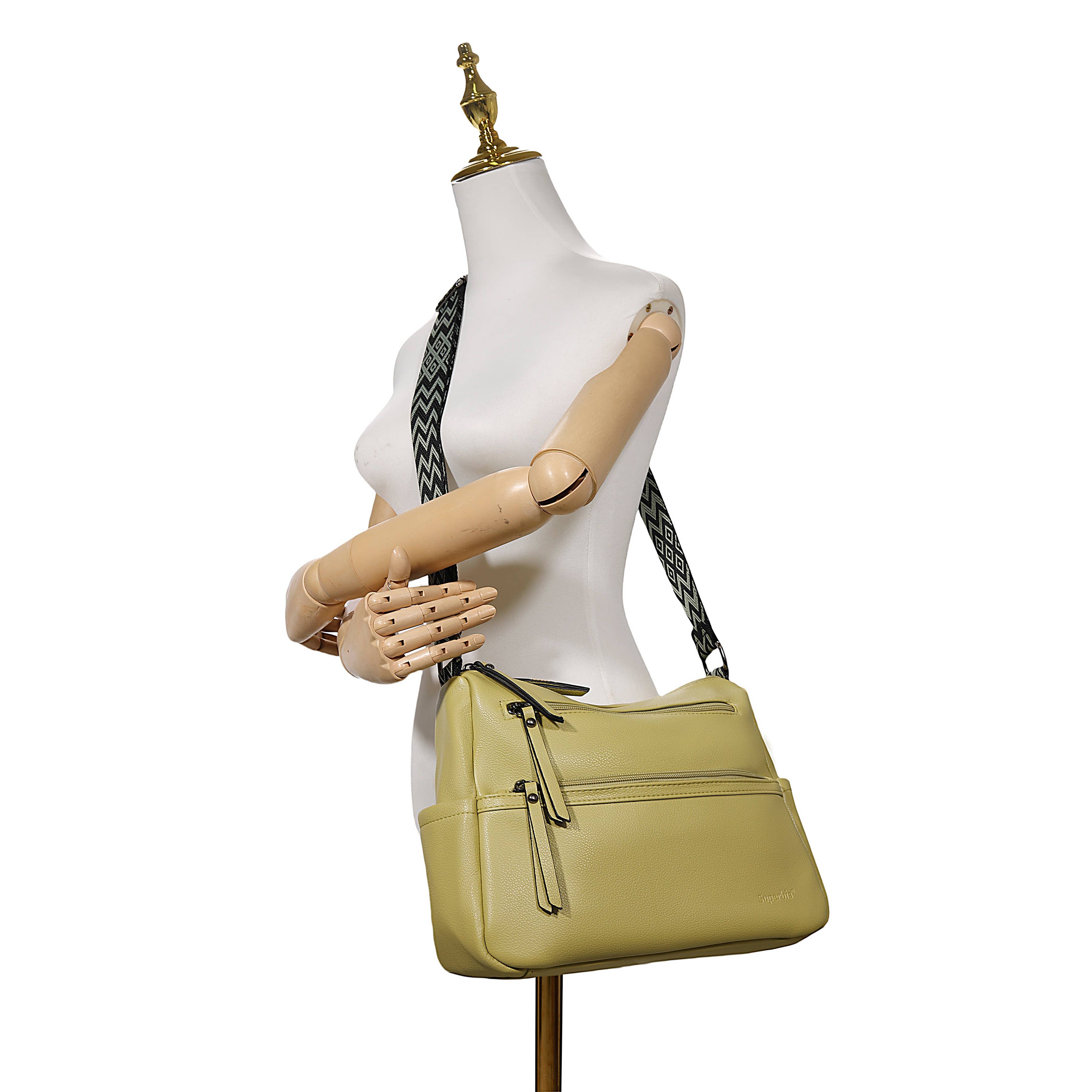 Superbia - Vendita all'ingrosso Tracolla - Donna - Borsa a spalla Superbia Soft Multi con tasche con cerniera e 2 scomparti2