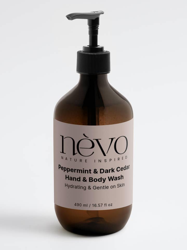 Peppermint & Dark Cedar Hand & Body Wash for wholesale by Nevo