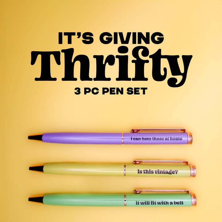 Thrifty Pen Set for wholesale by That’s So Andrew