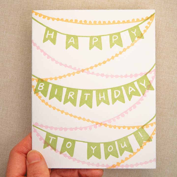 Kindred Letterpress - Wholesale Birthday Card - Happy Birthday Banner Card | Letterpress Birthday Card3