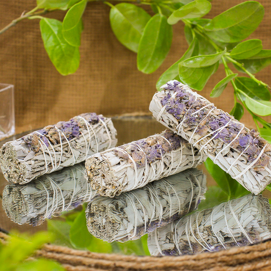 Espoir & Amour - Vendita all'ingrosso Salvia - Lavender Sage 10,2 cm - Bastoncino per sbavature biologico della California legato a mano3