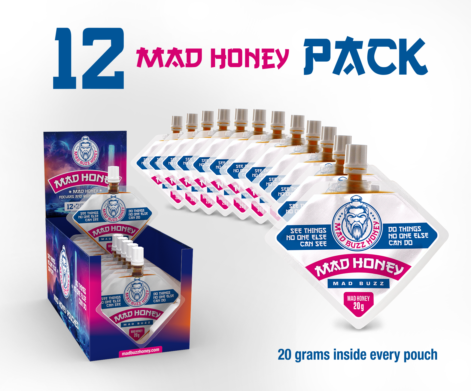 Mad Buzz - Wholesale Honey - Mad Honey Pouch 12-Pack5