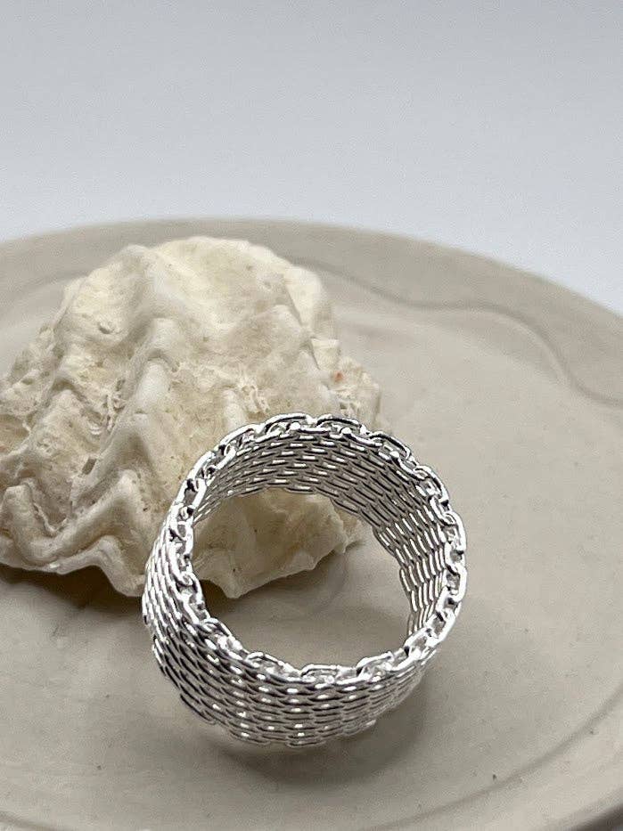 Vie Jewelry - Vendita all&#x27;ingrosso Anello midi/a fascia - Denni Ring - Anello in Maglia d&#x27;Argento - Fascia d&#x27;Argento3