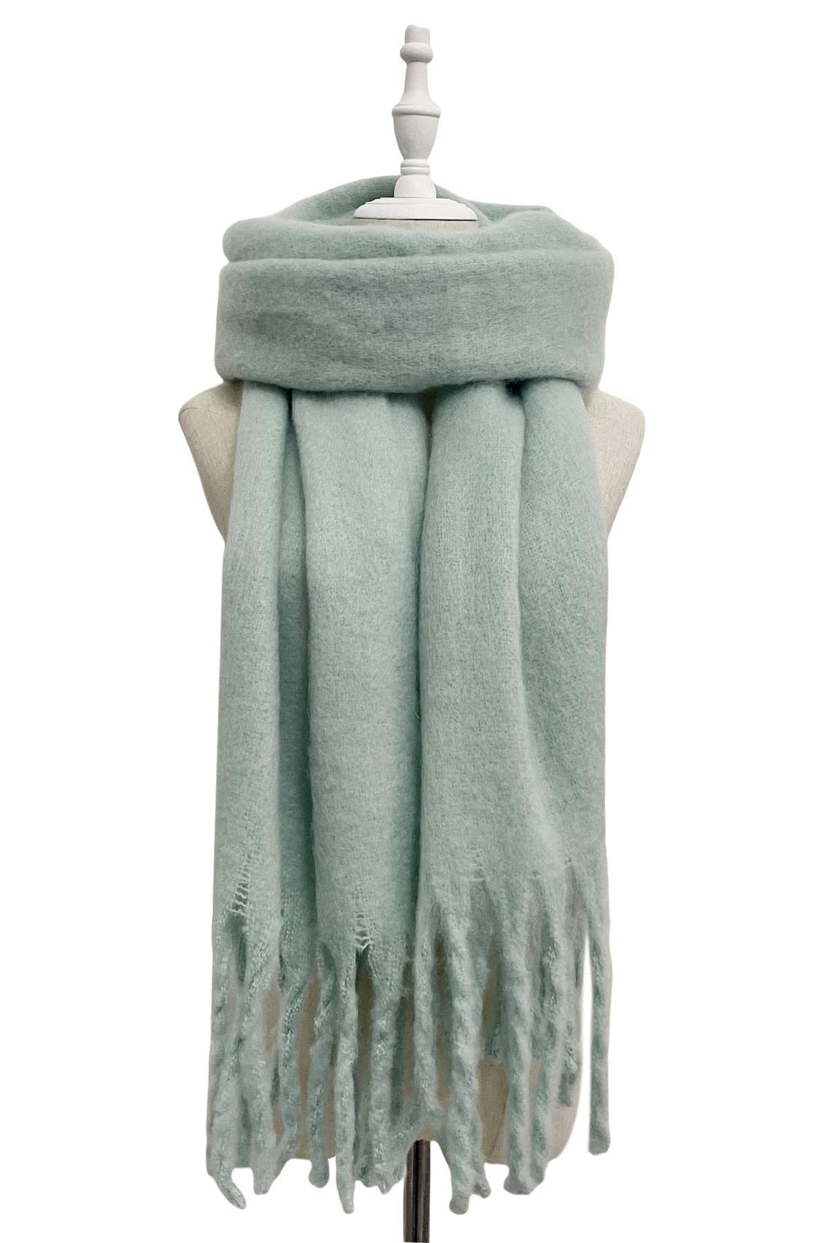 Fashion Scarf World - Vendita all'ingrosso Sciarpa - Donna - Sciarpa a scialle con nappe in morbida coperta semplice5