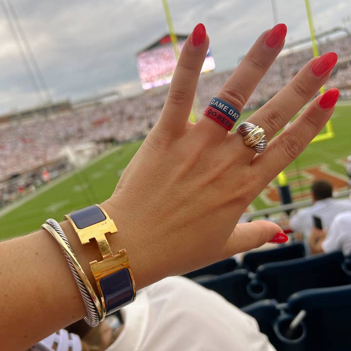 Flip Rings - Wholesale Band/Stacked Ring - Flip Reversible GO REBS / HYDR Red Ole Miss Ring4