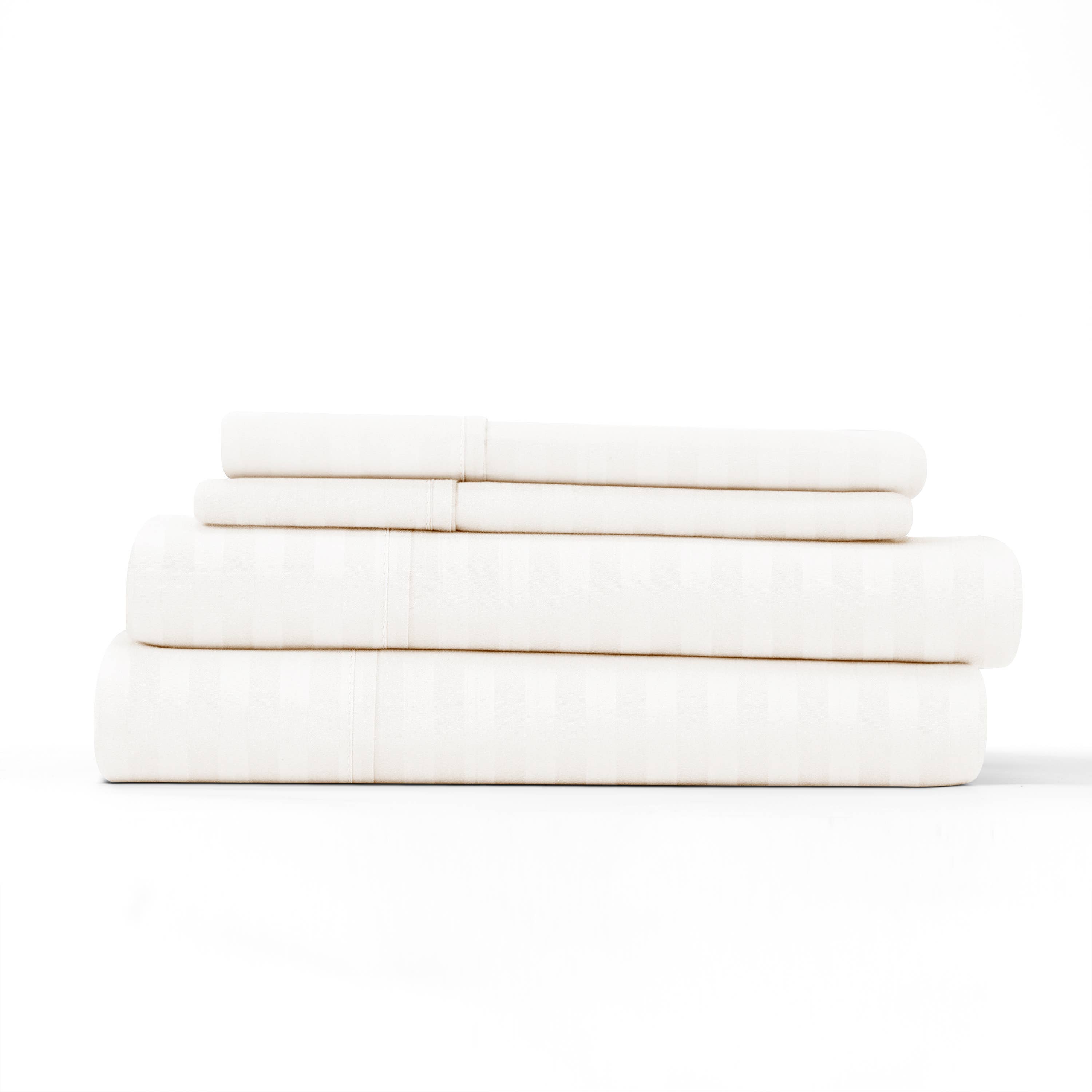 ienjoy Home - Wholesale Sheet Set - Home Collection Premium Striped Embossed 4 Piece Bed Sheet8