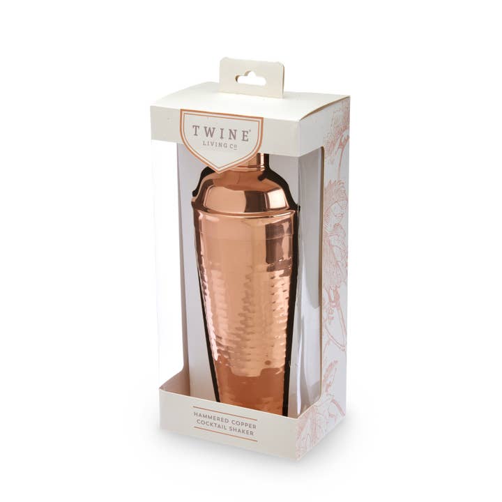 Twine - Wholesale Cocktail Shaker - Hammered Copper-Plated Stainless Steel Cocktail Shaker