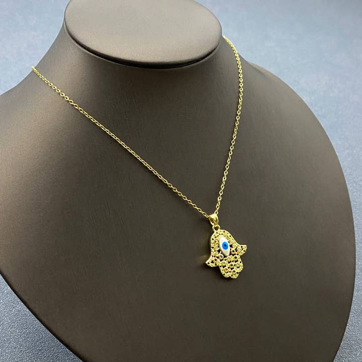 Mio Queena - Vendita all'ingrosso Collana con ciondolo/pendaglio - Collana con ciondolo Mano di Fatima in strass6