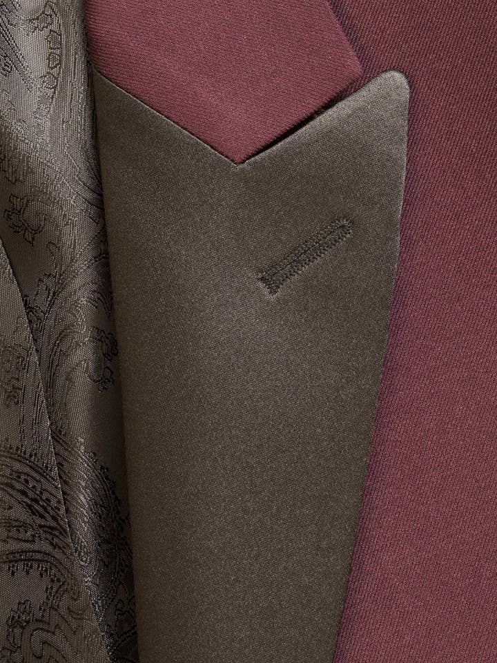 Bordeauxrood smokingjack „Milan” Peak (apart verkrijgbaar) voor wholesale door Tux-USA®