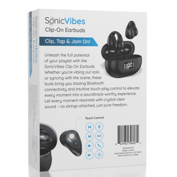 Showcase - Wholesale Airpod/Earbud Case - Men's - Sonic Vibes Clip-On Earbuds - Squeezable Earbuds