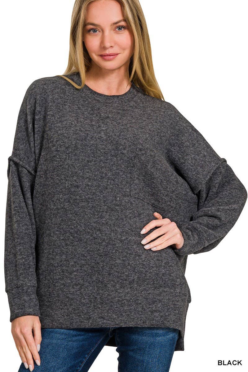 Vanilla Monkey - Vente Pull en maille – femme - Pull oversize à épaules tombantes en mélange brossé0