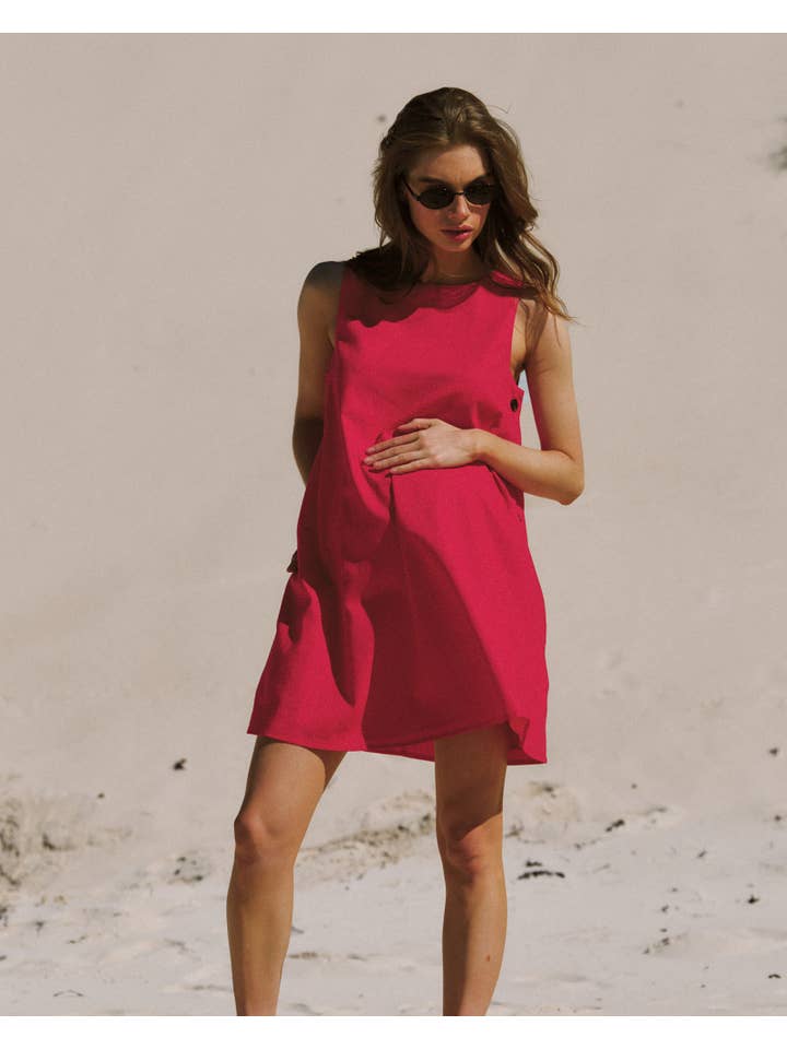 Soon Maternity - Wholesale Dress – Maternity - Maeve Linen Feeding Dress5