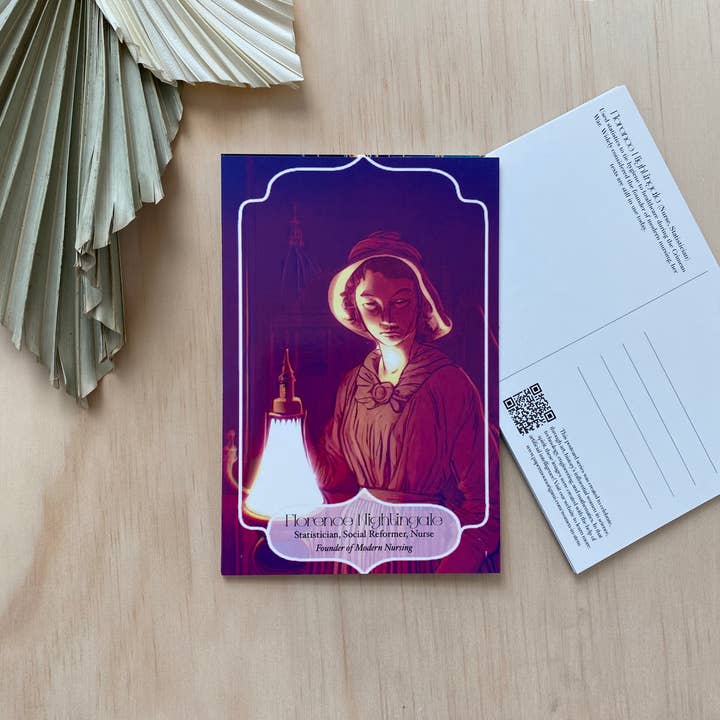 Florence Nightingale Women in STEM Postcard for wholesale by Paper Moon Origami Co.