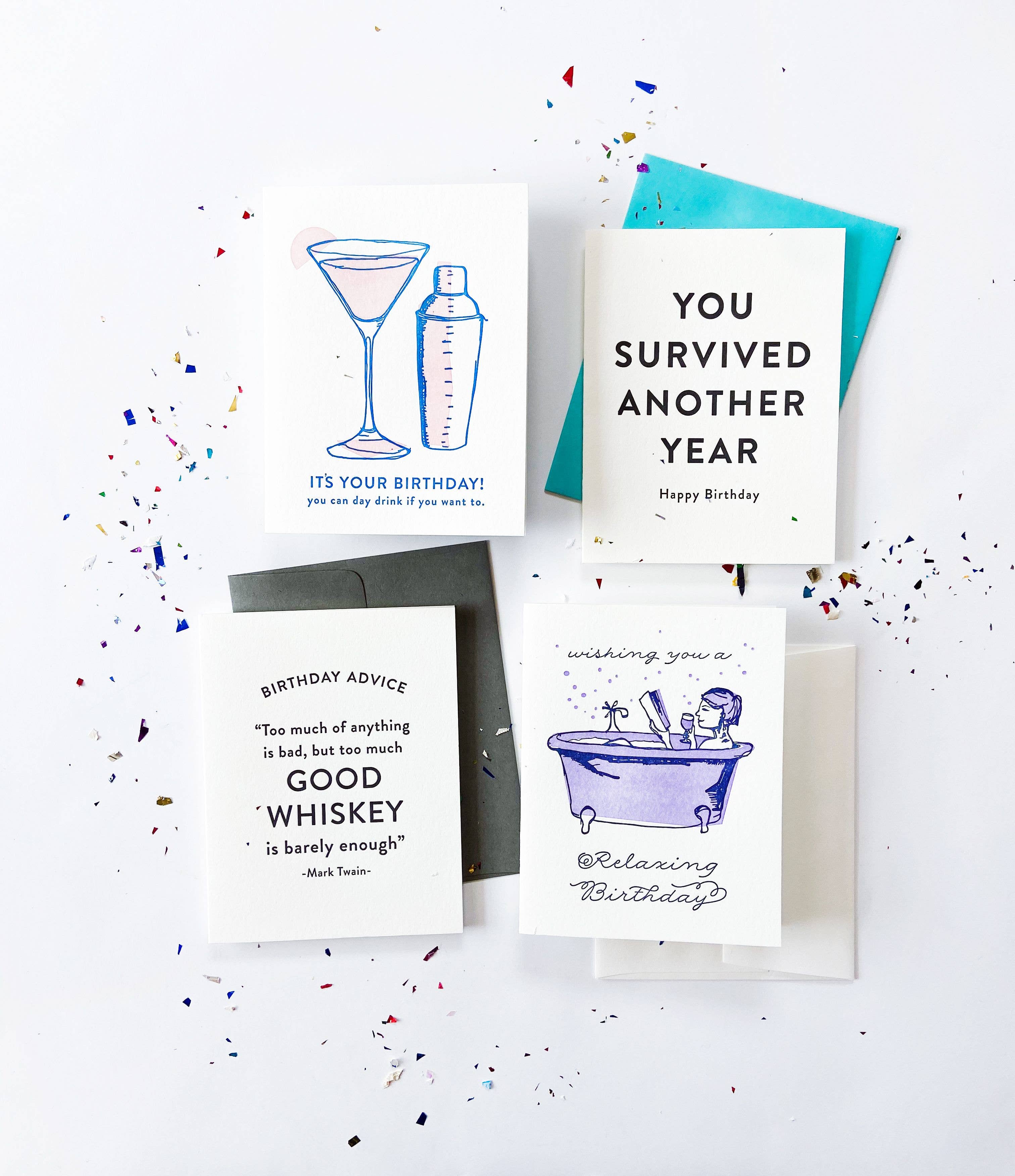 Steel Petal Press - Wholesale Birthday Card - Birthday Whiskey - Letterpress Birthday Greeting Card4