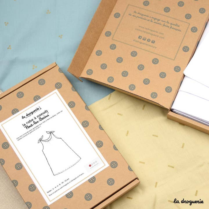 LA DROGUERIE - Wholesale Craft Sewing Kit - Child's knot dress sewing pattern "Pont-les-Bains"