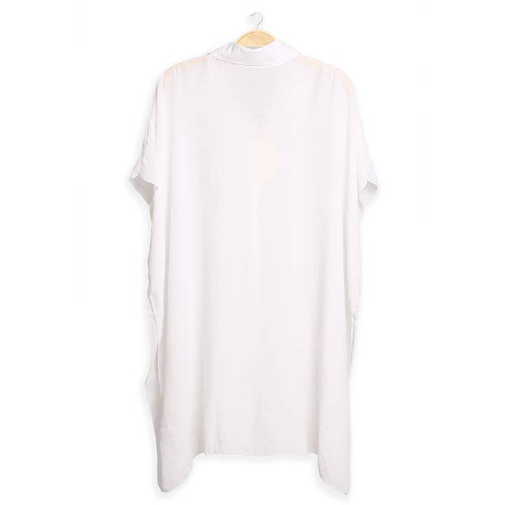 Fashion City – wholesale Buttoned-down shirt – Women's – Women's Oversized Long Sleeveless Shirt Cover Up12