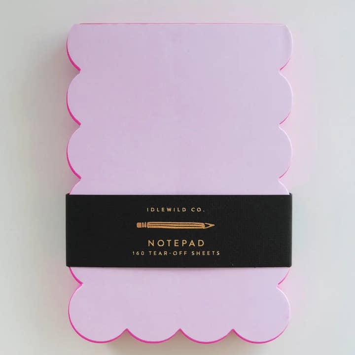 Idlewild Co. - Wholesale Notepad - Scalloped Shaped Notepad | Lilac + Hot Pink Edge1