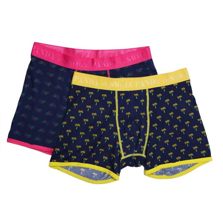 Bamboo Boxer Twin Pack - Bicicletas e Palmas por atacado de Swole Panda