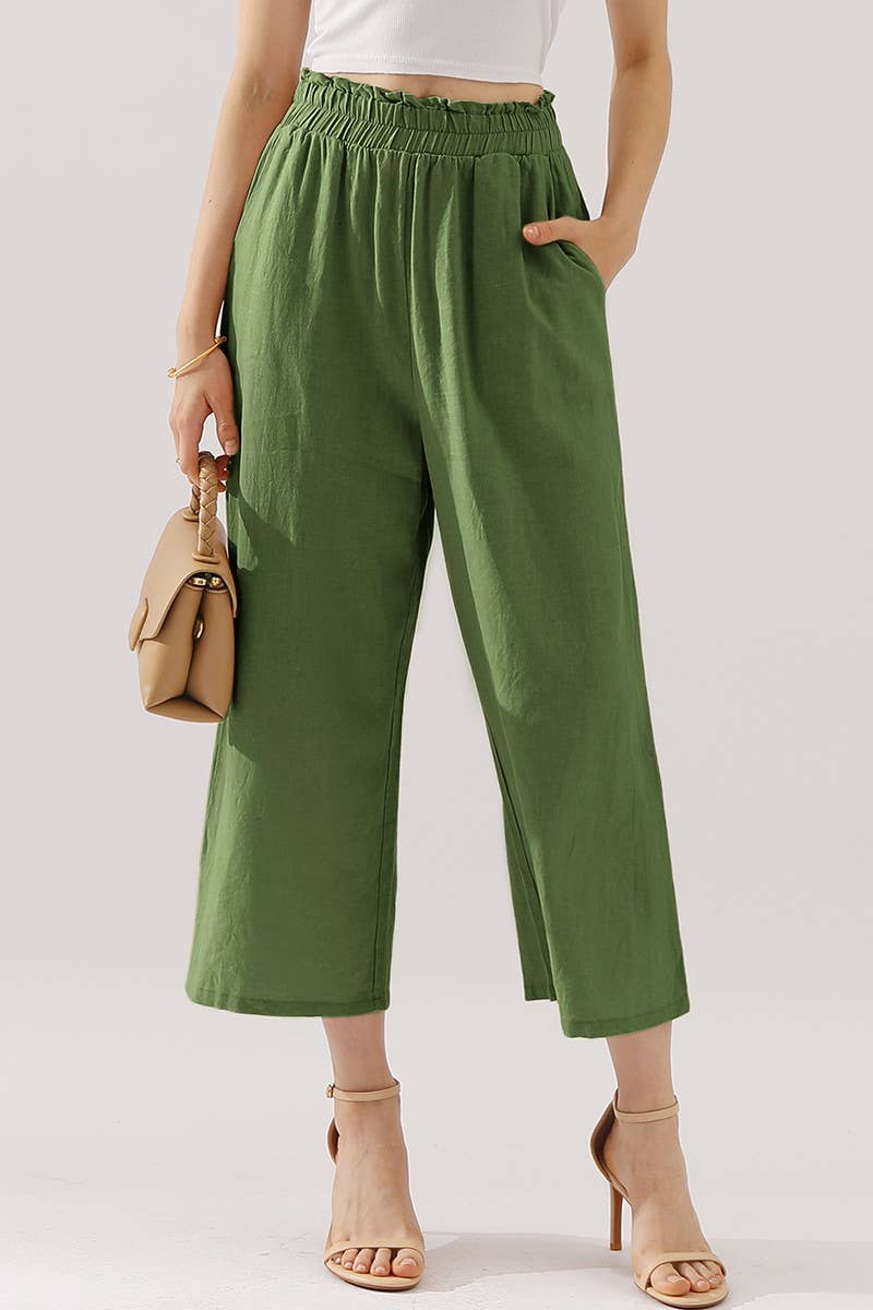 NINEXIS - Wholesale Pants - Women's - CWBLP416_EASY PULL ON LINEN CAPRIS PANTS WITH SIDE POCKET6