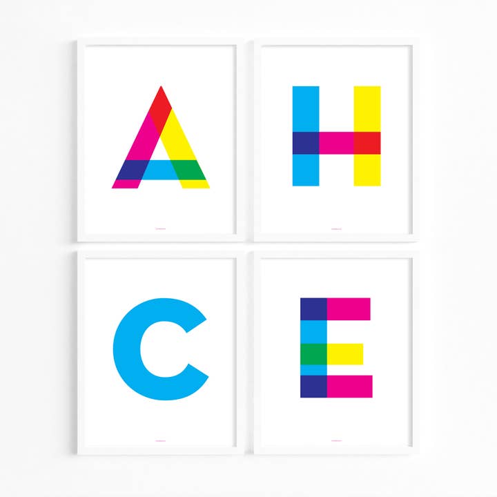 Letter Initial Print, Minimalist Type A To Z, Cmyk for wholesale by Know It All Prints