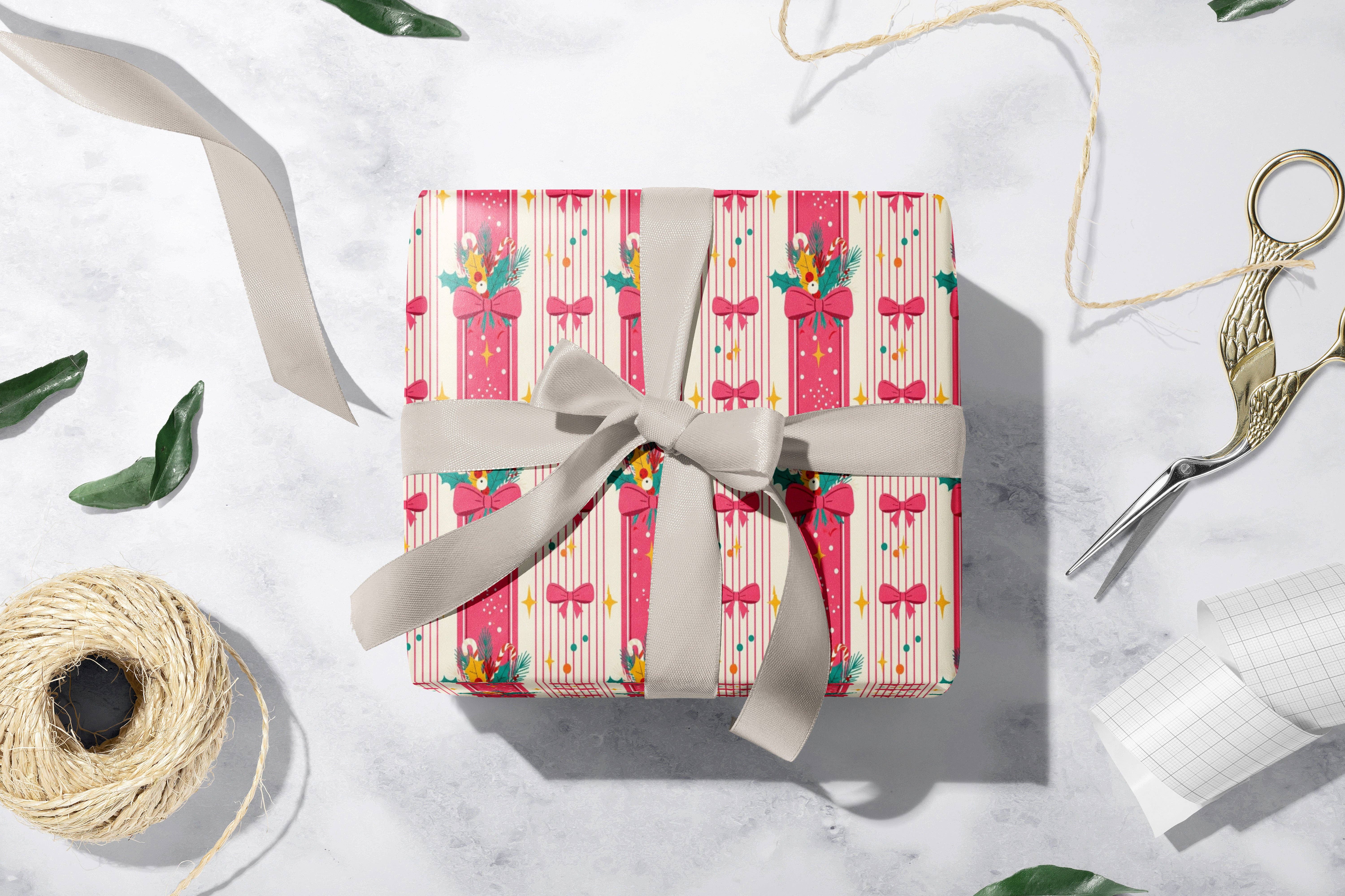 MagicMerchEmporium - Wholesale Wrapping Paper Roll - Festive Pink Wrapping Paper4