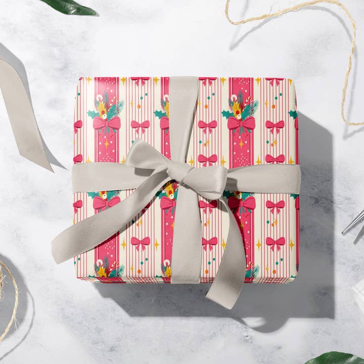 MagicMerchEmporium - Wholesale Wrapping Paper Roll - Festive Pink Wrapping Paper4