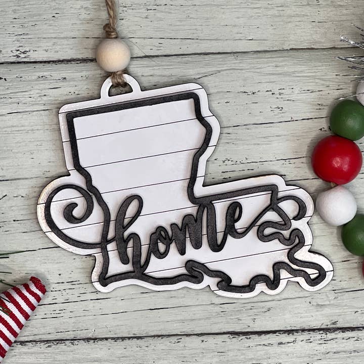 Geaux Magnolia - Wholesale Ornament - State Home Shiplap Ornament0