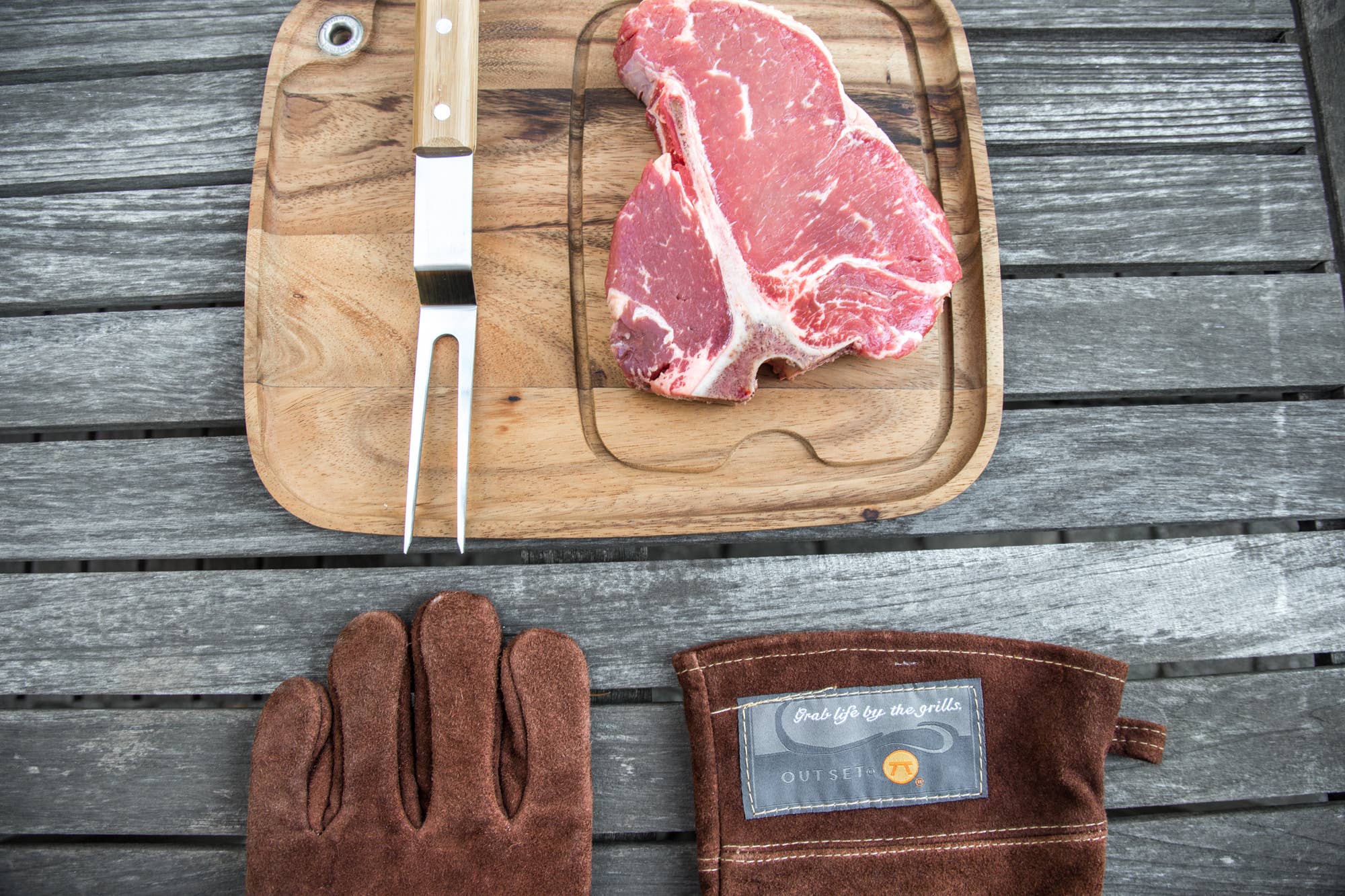 Fox Run Brands – wholesale Oven mitt/pot holder – Outset Brown Leather Grill Gloves, Set of 2, 15"2