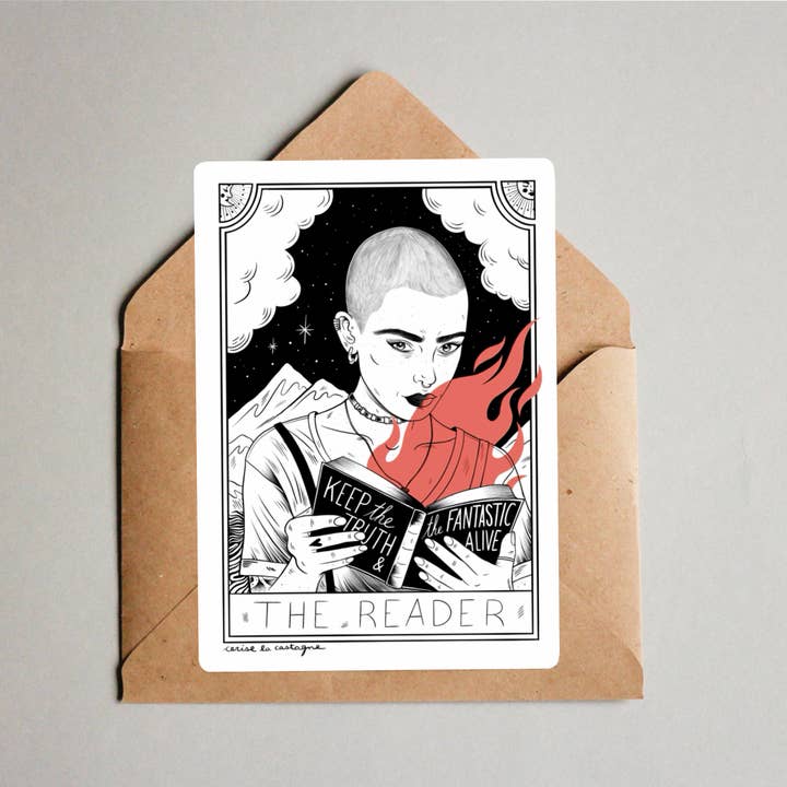 Cartão postal - O Leitor por atacado de Cerise la Castagne