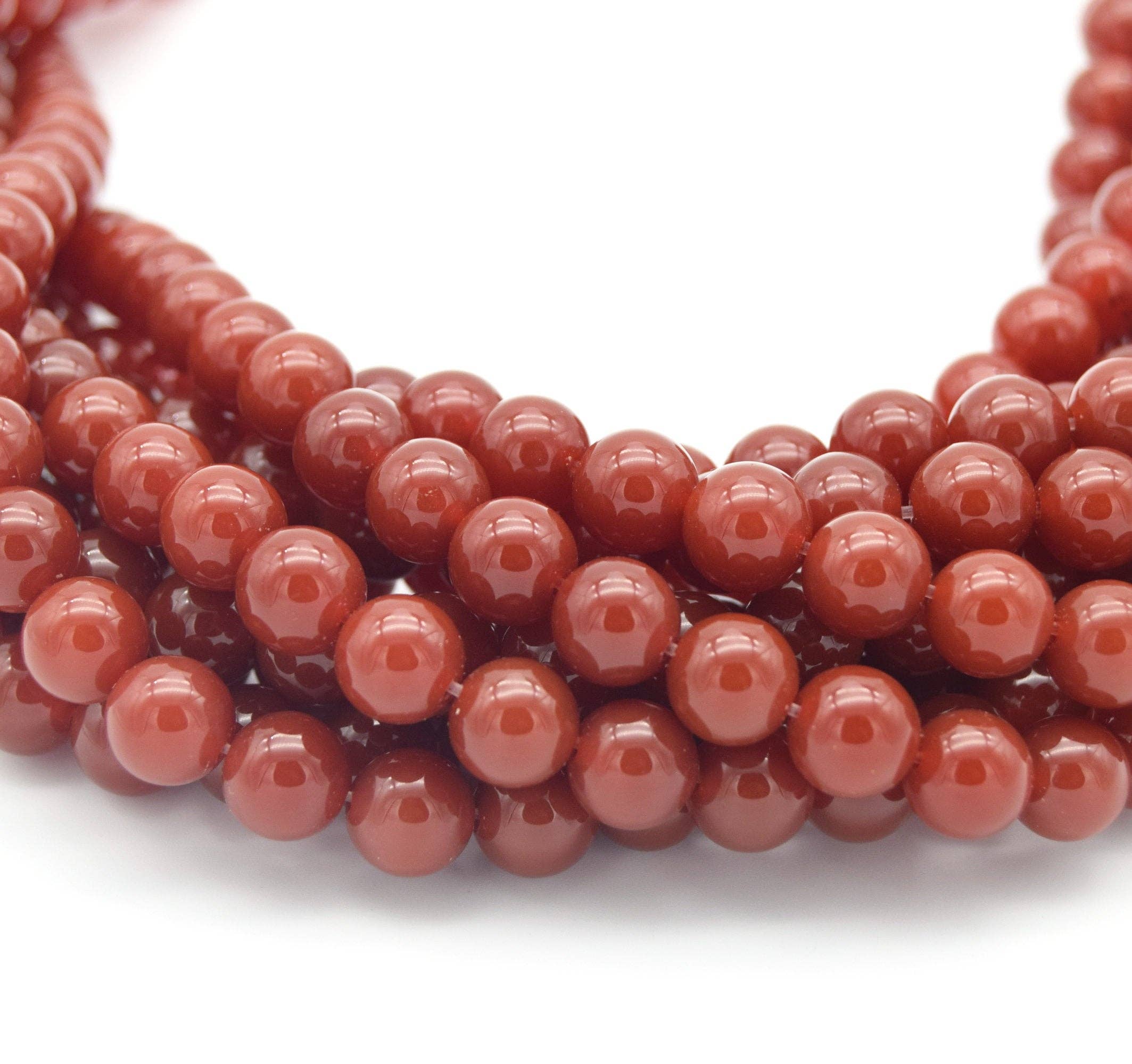 Only Beads - Wholesale Beads - Carnelian Beads | Red Agate Beads |  4mm 6mm 8mm 10mm 12mm0