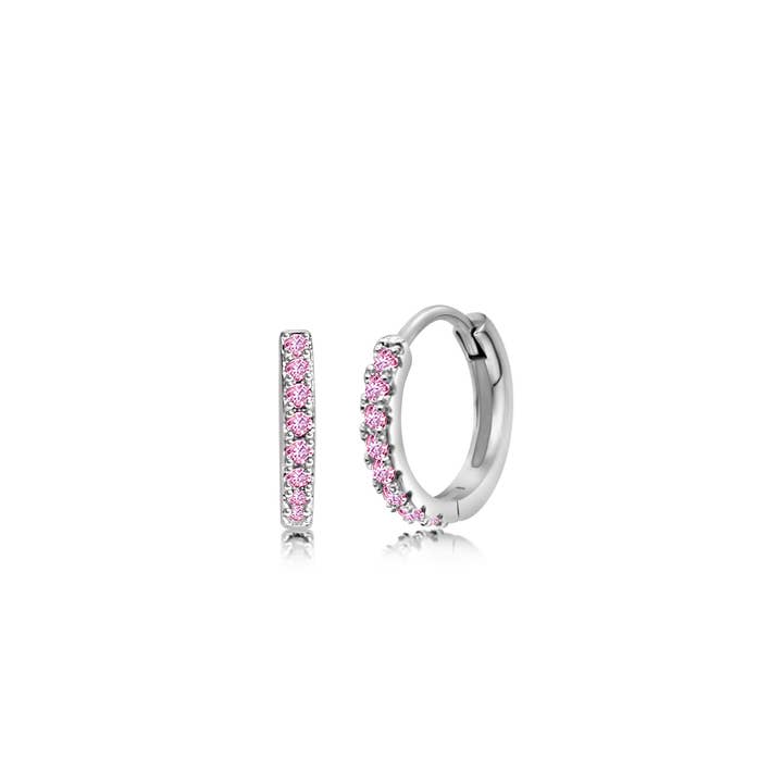 Runder, rosafarbener, palladiumbeschichteter Ohrring für für den Großhandel von Chanteur