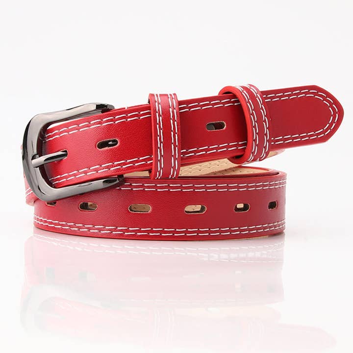 Double-line decorative fashionable versatile belt for wholesale by Lily Clothing