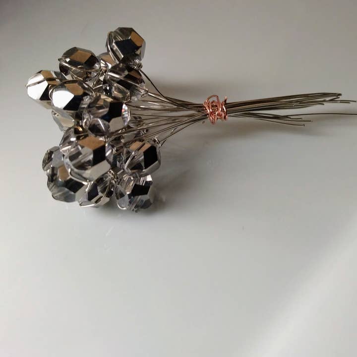 Norahz Boutique - Vendita all'ingrosso Attrezzature per lavoretti e fai da te - Spille decorative con perline in argento trasparente, 7,6 cm